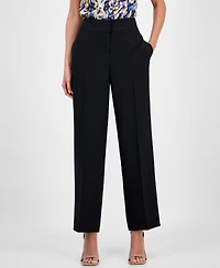 Kasper Mid-Rise Pleated Crepe Pants, Regular & Petite