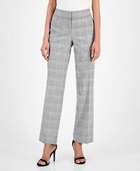 Kasper Women's Plaid-Print Mid-Rise Straight-Leg Pants, Regular & Petite