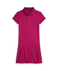 Polo Ralph Lauren Big Girls Pony Stretch Mesh Dress