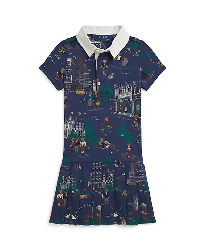 Polo Ralph Lauren Toddler and Little Girls Bear Jersey Rugby Dress