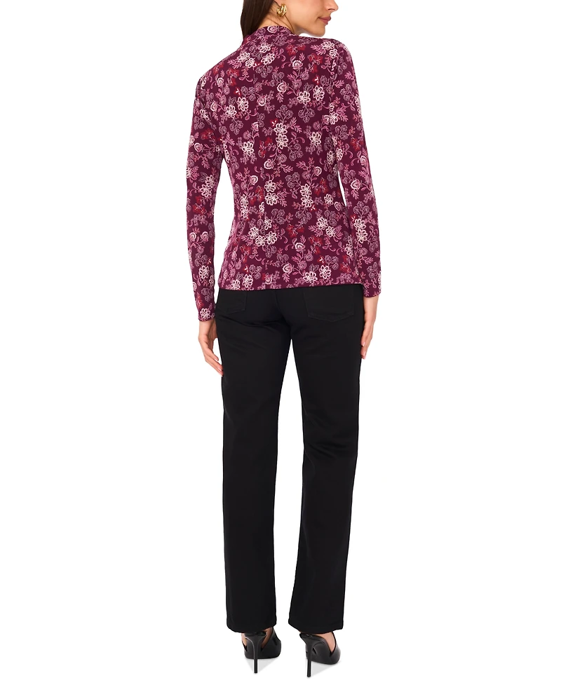 Vince Camuto Women's Printed Long-Sleeve Wrap Top