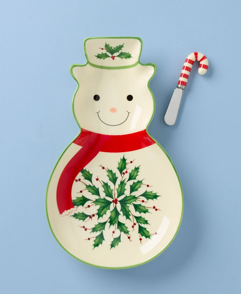 Lenox Holiday Snowman Tray & Spreader