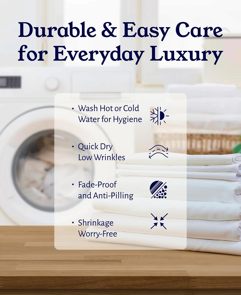 5-Star Luxury Sheet Set, 600 Thread Count Cotton Sateen, Soft & Crisp Bed Sheets