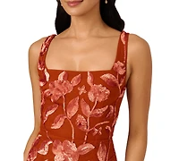 Adrianna Papell Women's Beaded Mesh Slim Column Dress
