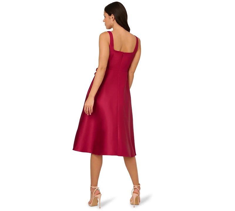 Adrianna Papell Women's Mikado 3D Flower Midi Dress