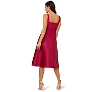 Adrianna Papell Women's Mikado 3D Flower Midi Dress
