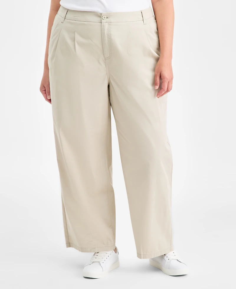 Style & Co Plus Size Pleated Straight-Leg Pant, Macy's Exclusive