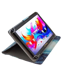 Linsay 10.1"Octa Core 256GB Storage Android 15 Tablet with Ocean Marble Case