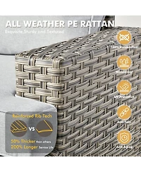 Xizzi Wicker Outdoor Patio Furniture Set, 9PCS Rattan Modular Sectional Sofa,Outside Swivel Rocking Chairs Coversation Set with Side Table