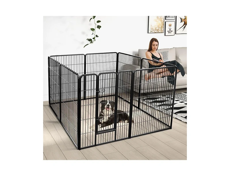 8 Panel 40 Inch Height Pet Fence Indoor Outdoor