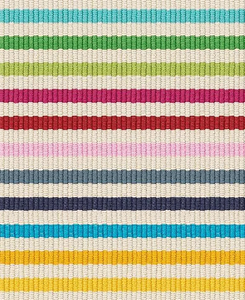 Dash and Albert Rugs by Annie Selke Rainbow Stripe Machine Washable DA2052 4'x6' Area Rug