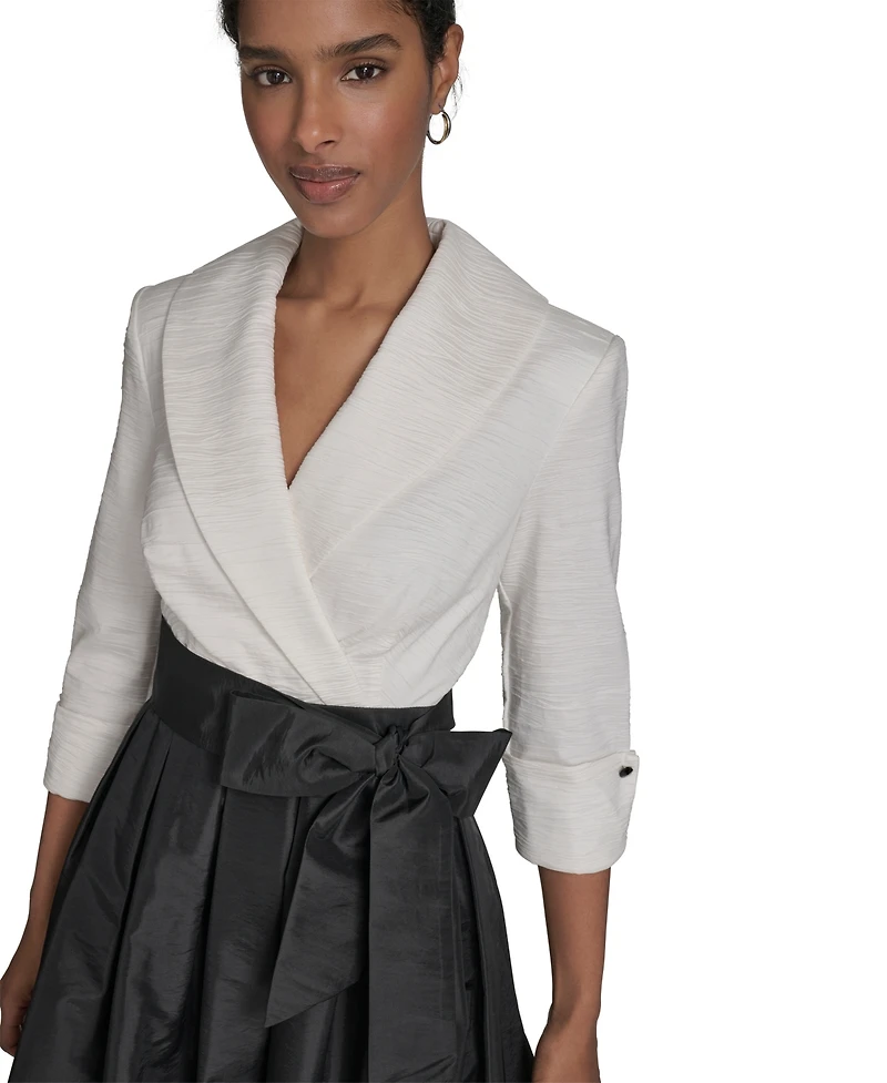 Jessica Howard Women's Colorblocked V-Neck Ball Gown
