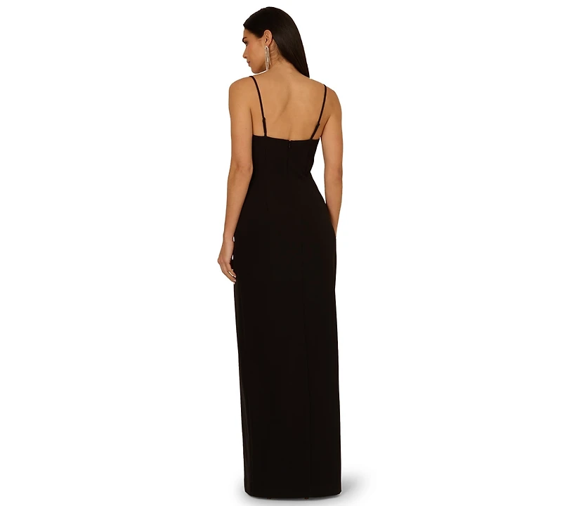 Adrianna Women's Crepe Sweetheart-Neck Sleeveless Gown