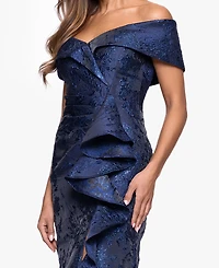 Xscape Women's Jacquard Long Fit & Flare Dress