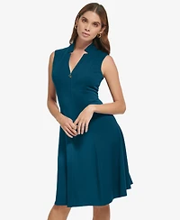Calvin Klein Women's Sleeveless Scuba Crepe A-Line Dress