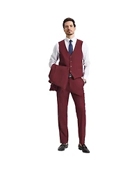 Stacy Adams Big & Tall Hybrid-Fit 3pc Notch Lapel Suit Set, Jacket Vest and Pants