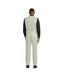 Stacy Adams Men's 3-Piece Paisley Jacket With Solid Vest And Pants Suit Notch Lapel