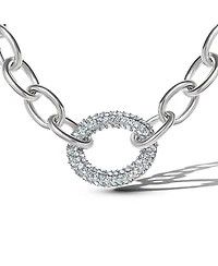 Jessica Simpson Oval Pave Link Statement Necklace