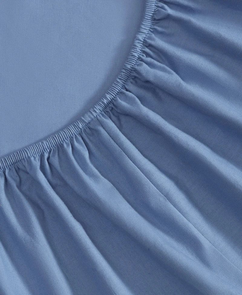 Eddie Bauer Solid Brushed 180-Thread Count Cotton Percale -Pc. Sheet Set
