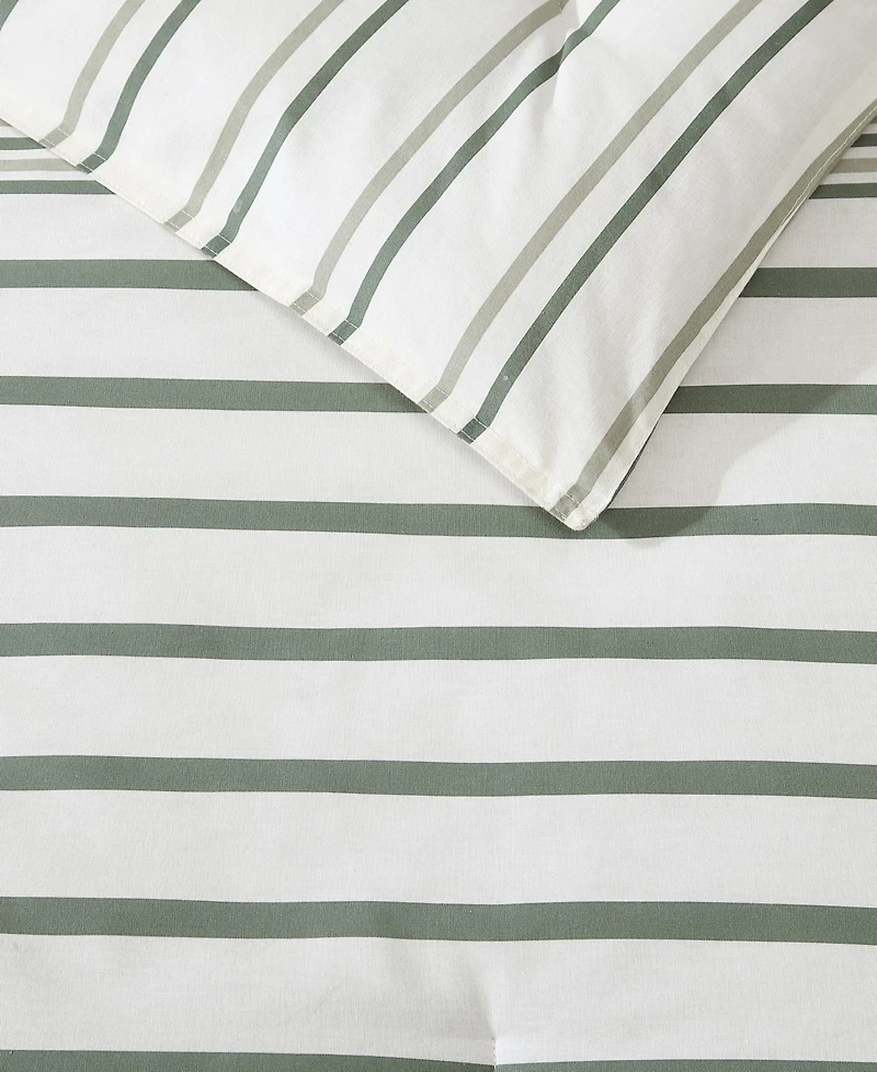 Eddie Bauer Cooper Stripe Cotton Reversible 2-Pc. Duvet Cover Set, Twin