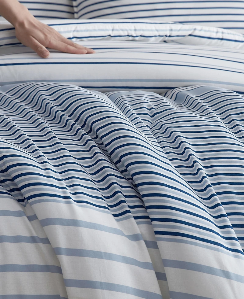 Eddie Bauer Cooper Stripe Cotton Reversible -Pc. Comforter Set