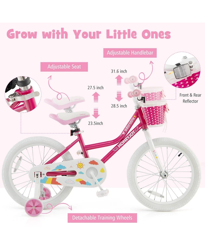 Kids Bicycle 18 Inch Toddler and Kids Bike with Training Wheels for 6-8 Year Old Kids