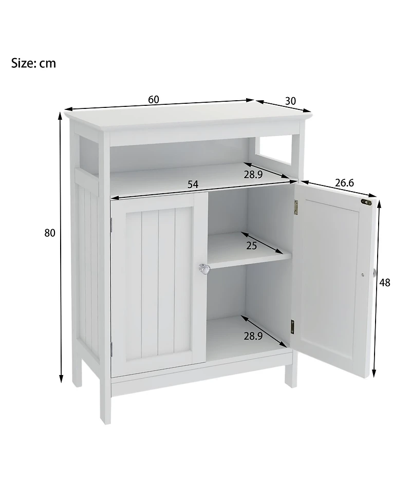 Casainc Bathroom Storage Cabinet with Double Shutter Doors in White, Elegant & Functional