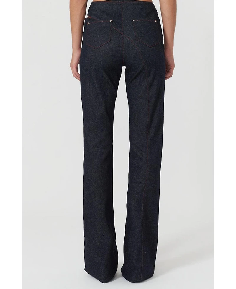Jendue Women's Davidson Cut Out Wide Leg Pants
