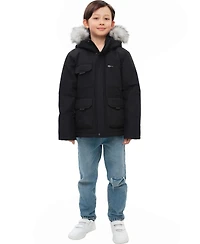 Rokka&Rolla Little and Big Boys' Parka Jacket with Removable Trim