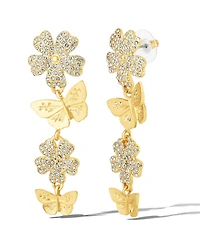 Jessica Simpson Vertical Butterfly Drop Earrings with Shiny Gold Finish
