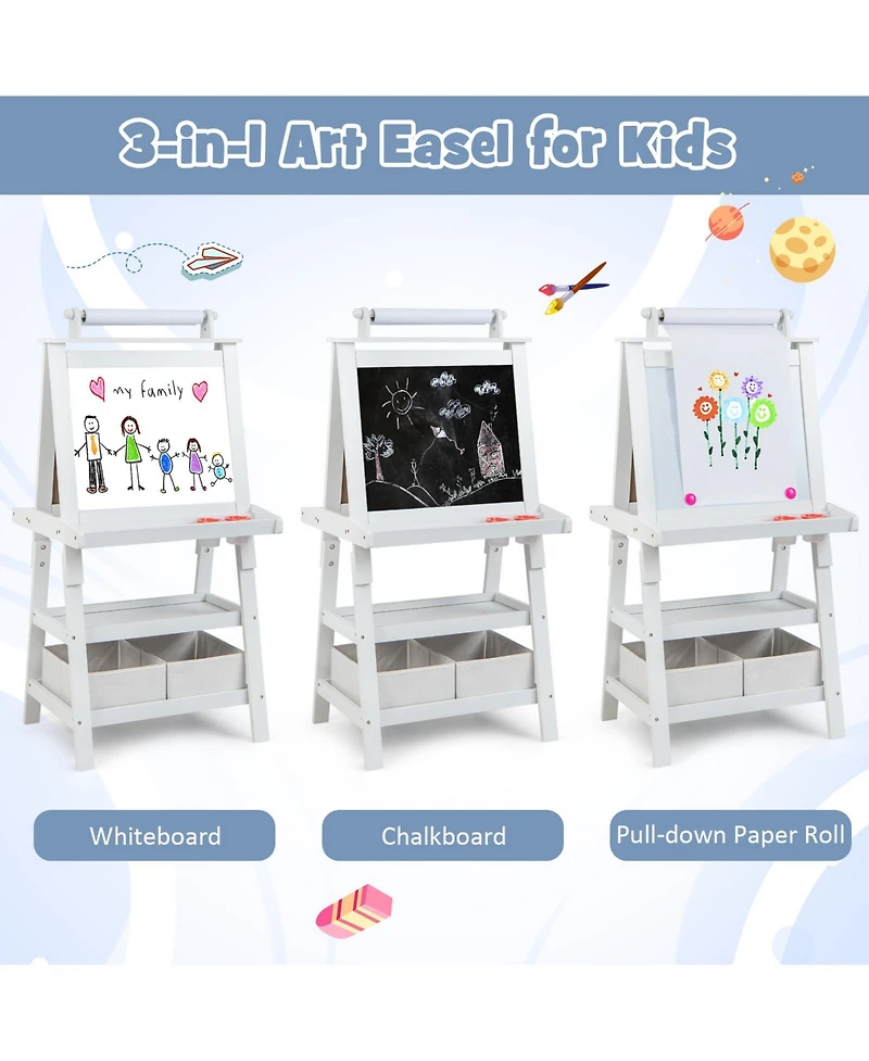 3 in 1 Double-Sided Storage Art Easel