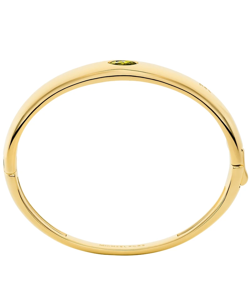 Michael Kors Gold-Tone Oval Stone Bangle Bracelet