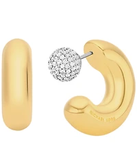 Michael Kors Gold-Tone Reversible Hoop Earrings