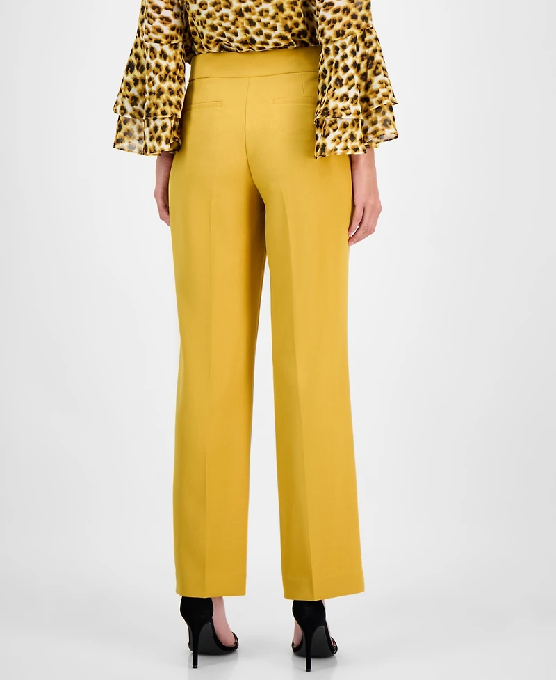 Kasper Women's Mid-Rise Fly Front L-Pocket Trousers, Regular & Petite