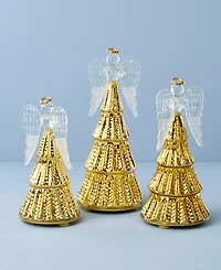 Lenox Radiant Light Lit Glass Angel Figurines, Set of 3