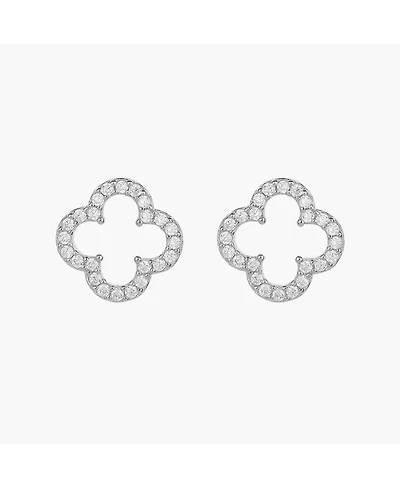 Sterling Silver 18k Gold Plated Aria Clover Stud Earrings, Summer