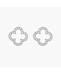 Sterling Silver 18k Gold Plated Aria Clover Stud Earrings, Summer