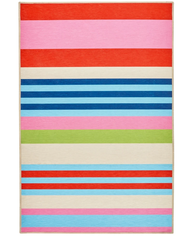 Dash and Albert Rugs by Annie Selke Beach Stripe Machine Washable DA2163 6'x9' Area Rug