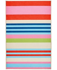 Dash and Albert Rugs by Annie Selke Beach Stripe Machine Washable DA2163 6'x9' Area Rug