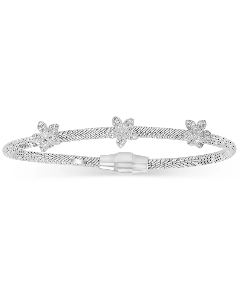 Macy's Cubic Zirconia Charm Bracelet in Sterling Silver