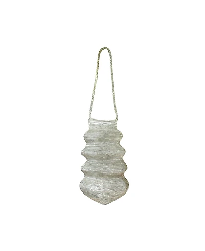 Brunna.co Shell Handwoven Wire Bag In Silver