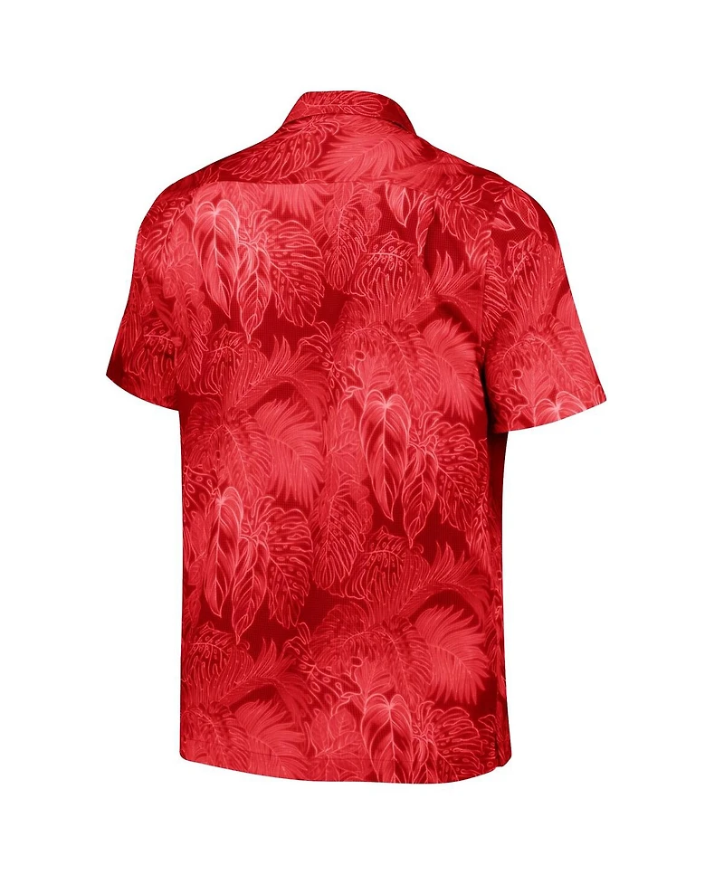 Tommy Bahama Men's Cardinal Iowa State Cyclones Coast Luminescent Fronds IslandZone Button-Up Camp Shirt