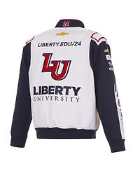 Jh Design Men's White William Byron Liberty University Full-Snap Twill Uniform Jacket