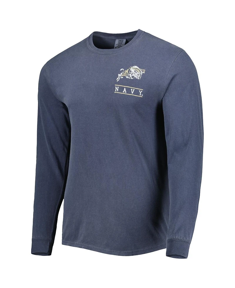 Image One Men's Navy Midshipmen Circle Campus Scene Long Sleeve T-Shirt