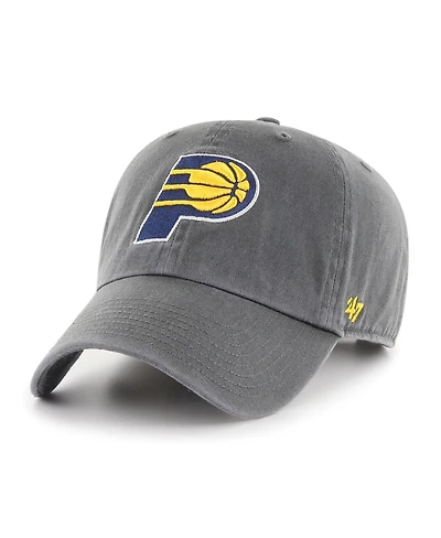 '47 Brand Men's Charcoal Indiana Pacers Primary Logo Clean Up Adjustable Hat