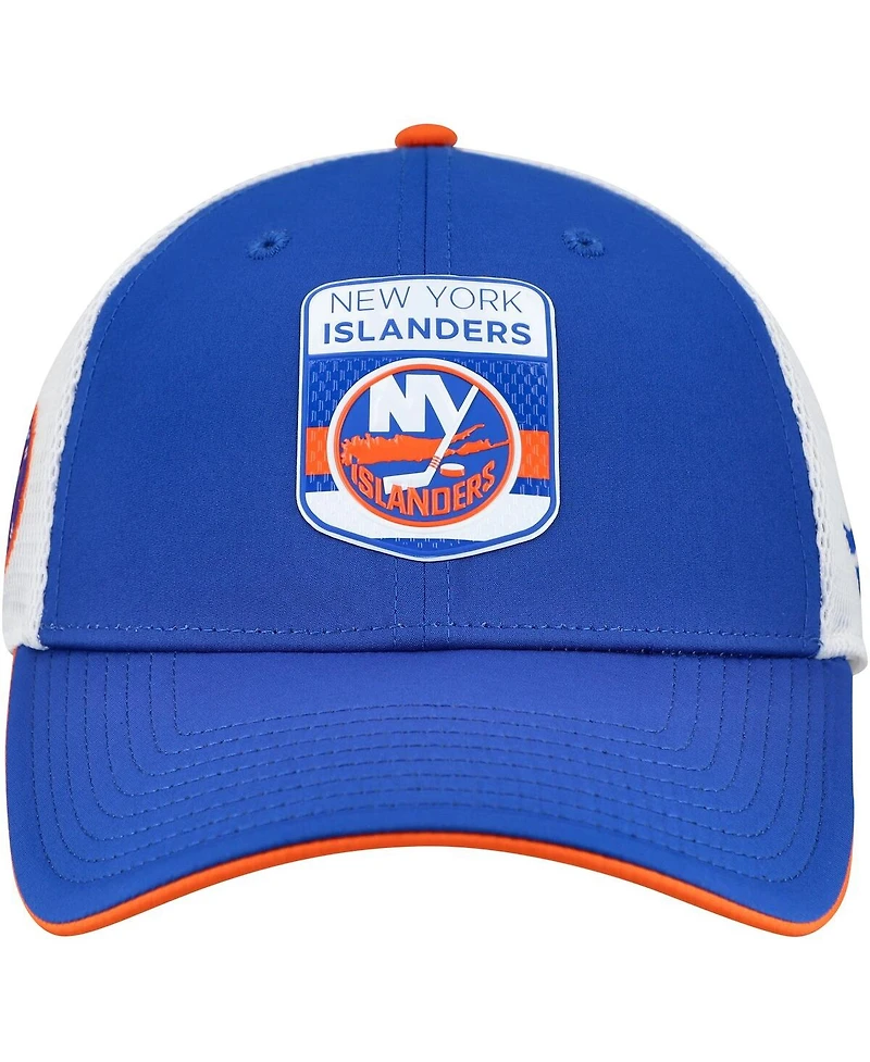 Fanatics Men's Royal/White New York Islanders Authentic Pro Draft Podium Trucker Adjustable Hat