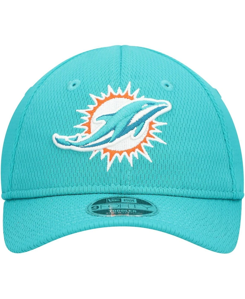 New Era Toddler Aqua Miami Dolphins Main 9FORTY Adjustable Hat