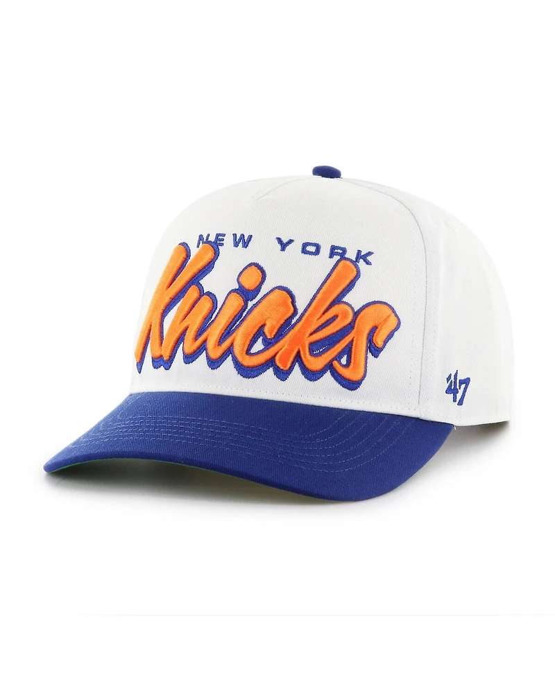 '47 Brand Men's White/Blue New York Knicks Drop Shadow Rope Hitch Adjustable Hat