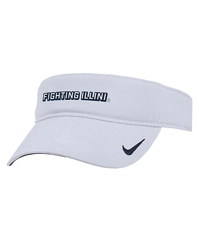 Nike Men's White Illinois Fighting Illini 2025 On-Field Ace Performance Adjustable Visor Hat