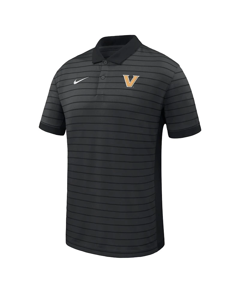 Nike Men's Black Vanderbilt Commodores 2025 Early Season Coaches Sideline Victory Stripe Performance Polo Shirt